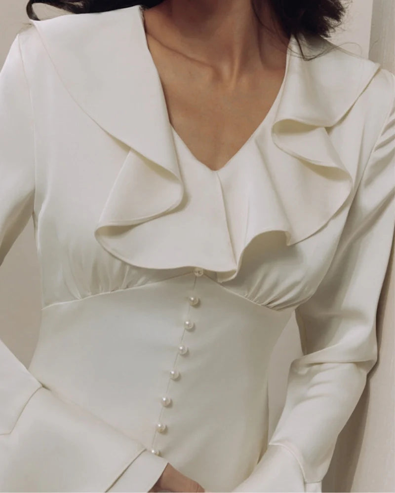 CASA PLATA — IVORY SILHOUETTE DRESS