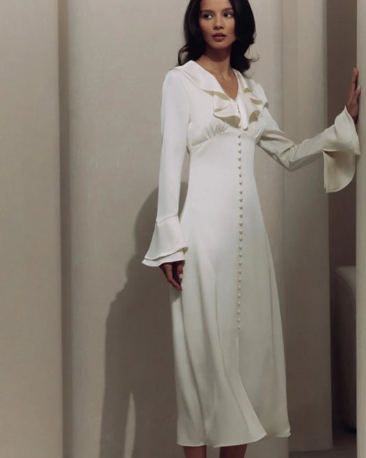 CASA PLATA — IVORY SILHOUETTE DRESS