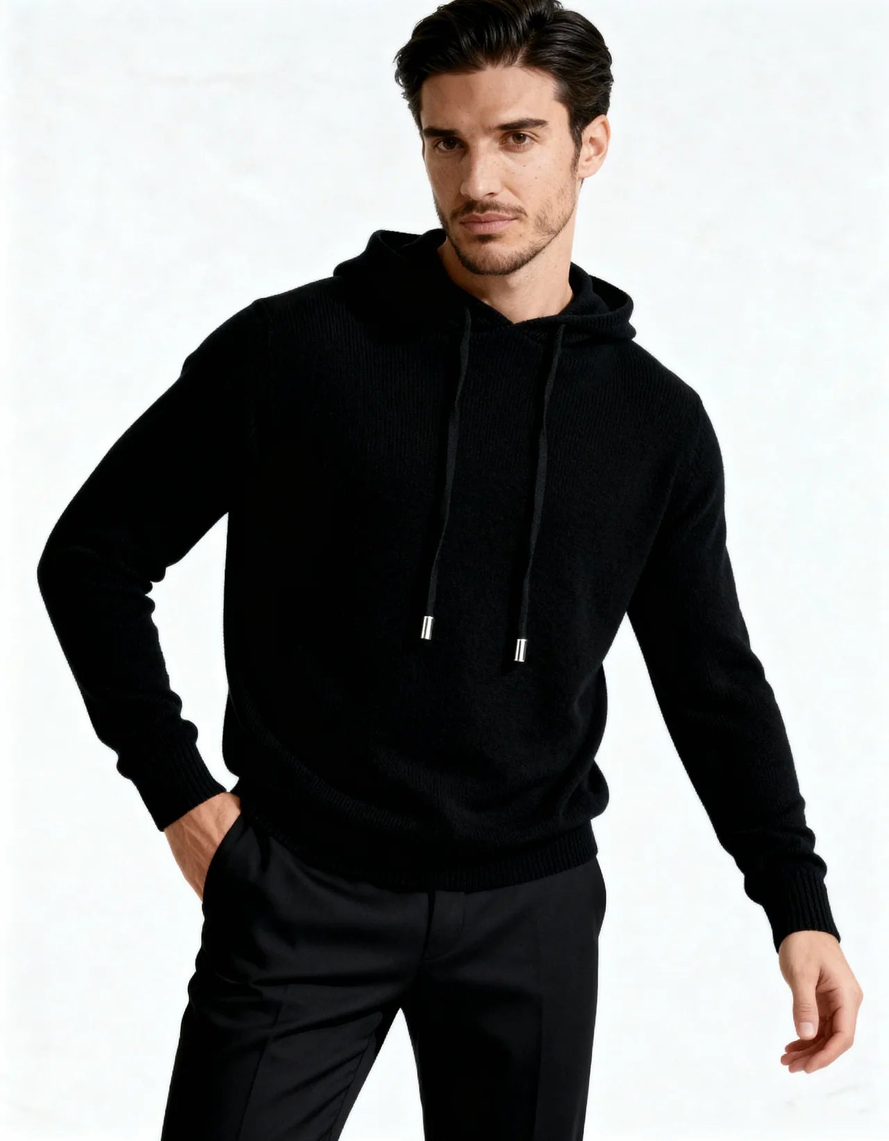 CASA PLATA CASHMERE NOIR HOODIE