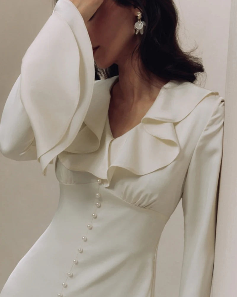 CASA PLATA — IVORY SILHOUETTE DRESS