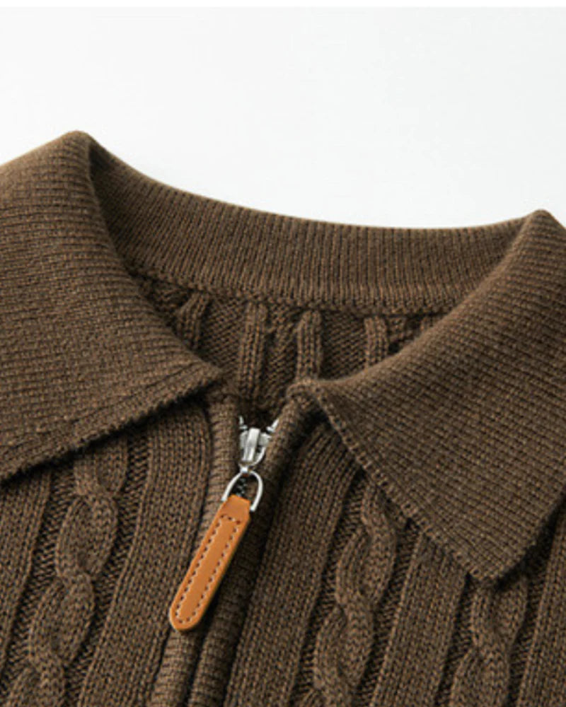 CASA PLATA PREMIUM WOOL CABLE HALF-ZIP